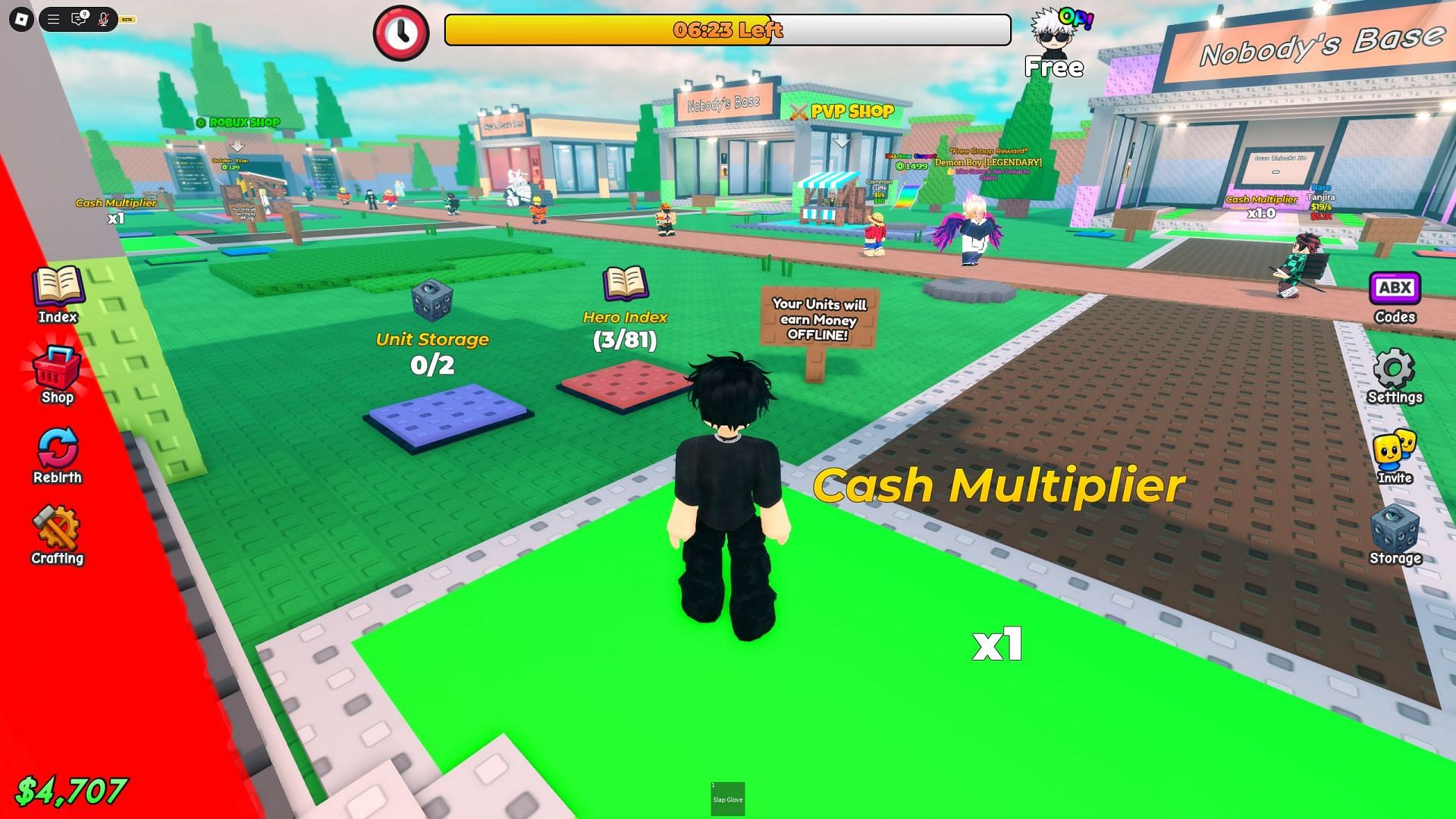 Gameplay screenshot of the spawn point (Image via Roblox)